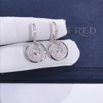 Amulette De Cartier 18ct White Gold And Pave Diamond Earrings