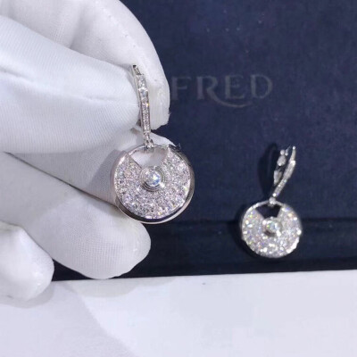 Amulette De Cartier 18ct White Gold And Pave Diamond Earrings