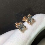 C De Cartier Earrings In 18k Pink Gold Each Set With A Brilliant Cut Diamond