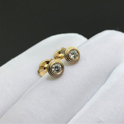 Cartier 018ct Diamants Legers Earrings In 18k Yellow Gold