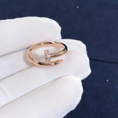 Cartier 18k Pink Gold And Diamonds Juste Un Clou Ring