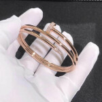 Cartier 18k Pink Gold Juste Un Clou Double Row Diamond Bracelet