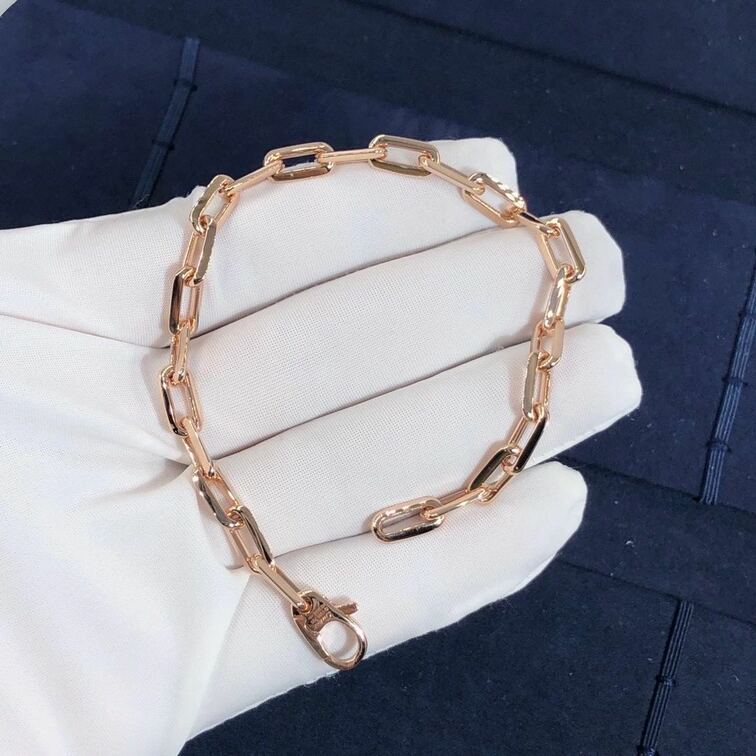 Cartier 18k Pink Gold Santos De Chain Bracelet