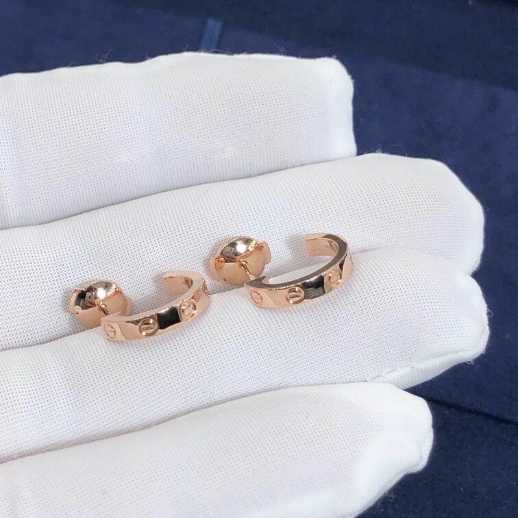 Cartier 18k Pink Gold Small Love Hoop Earrings