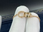 Cartier 18k Rose Gold Love 2 Hoops Gold Chain Bracelet