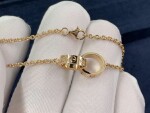 Cartier 18k Rose Gold Love 2 Hoops Gold Chain Bracelet