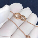 Cartier 18k Rose Gold Love 2 Hoops Gold Chain Bracelet