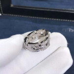 Cartier 18k White Gold Diamond Maillon Panthere Ring
