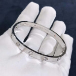 Cartier 18k White Gold Love Bracelet 4 Diamond