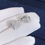 Cartier 18k White Gold Panthere De Cartier Diamond Emerald And Onyx Earrings