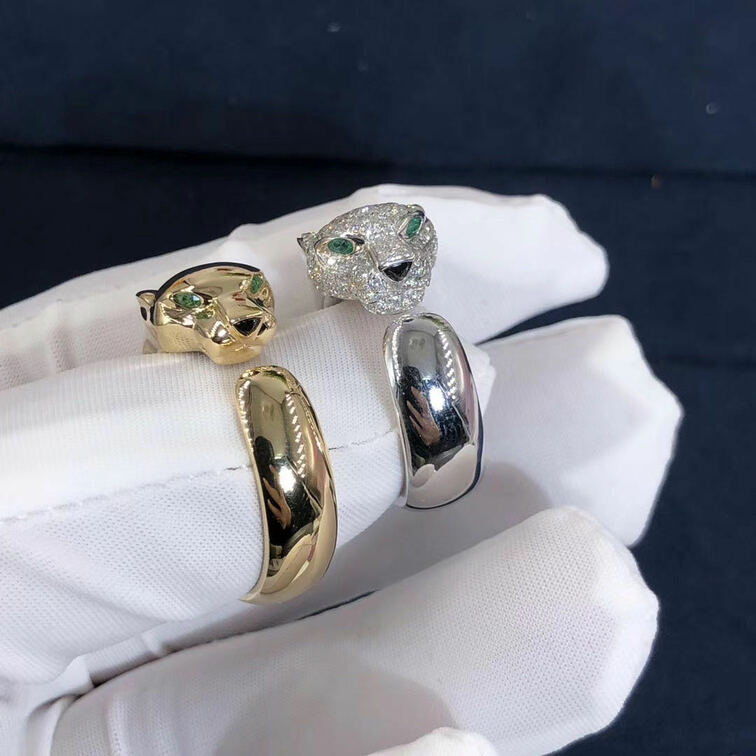 Cartier 18k White Gold With 137 Diamonds Panthere De Cartier Ring