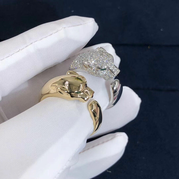 Cartier 18k White Gold With 137 Diamonds Panthere De Cartier Ring