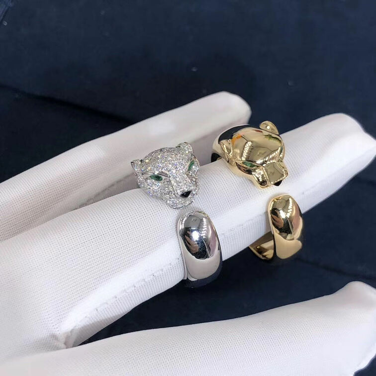 Cartier 18k White Gold With 137 Diamonds Panthere De Cartier Ring