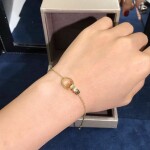Cartier 18k Yellow Gold Love 2 Hoops Gold Chain Bracelet