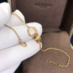 Cartier 18k Yellow Gold Love 2 Hoops Gold Chain Bracelet