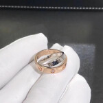Cartier 6 Diamonds Love Ring In 18k White Gold Pink Gold