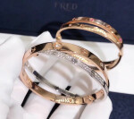 Cartier Cross Love Bracelet In 18k Pink Gold And White Gold Pave Diamonds