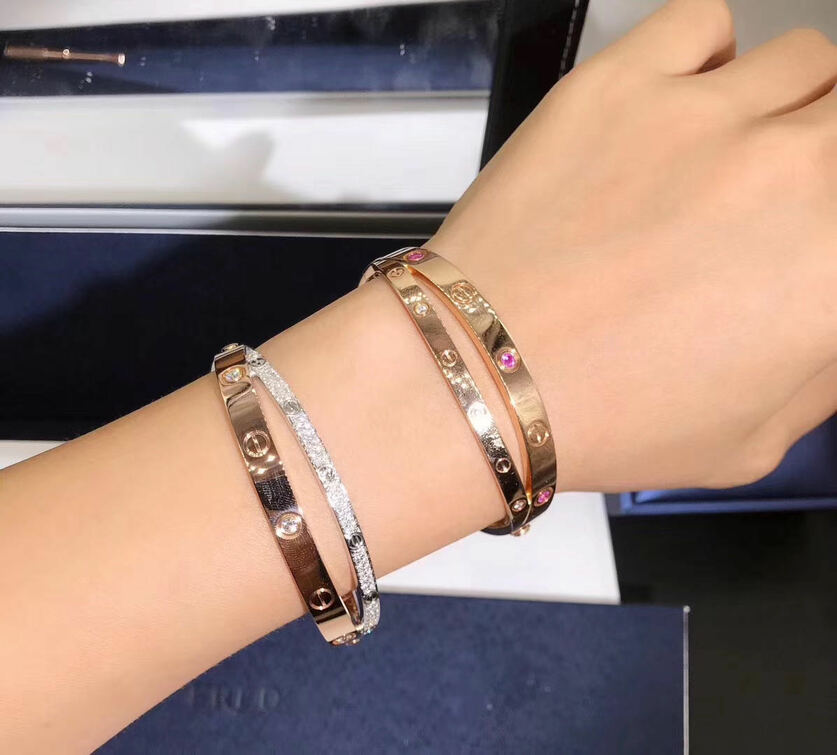 Cartier Cross Love Bracelet In 18k Pink Gold And White Gold Pave Diamonds