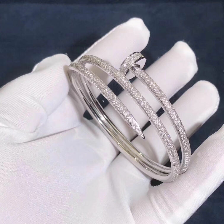 Cartier Juste Un Clou 18k White Gold With 624 Diamond Paved Bracelet