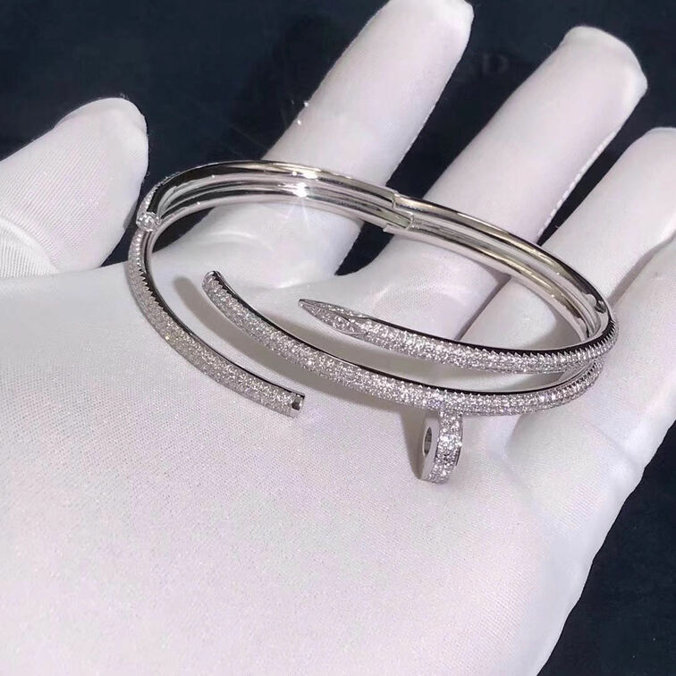 Cartier Juste Un Clou 18k White Gold With 624 Diamond Paved Bracelet