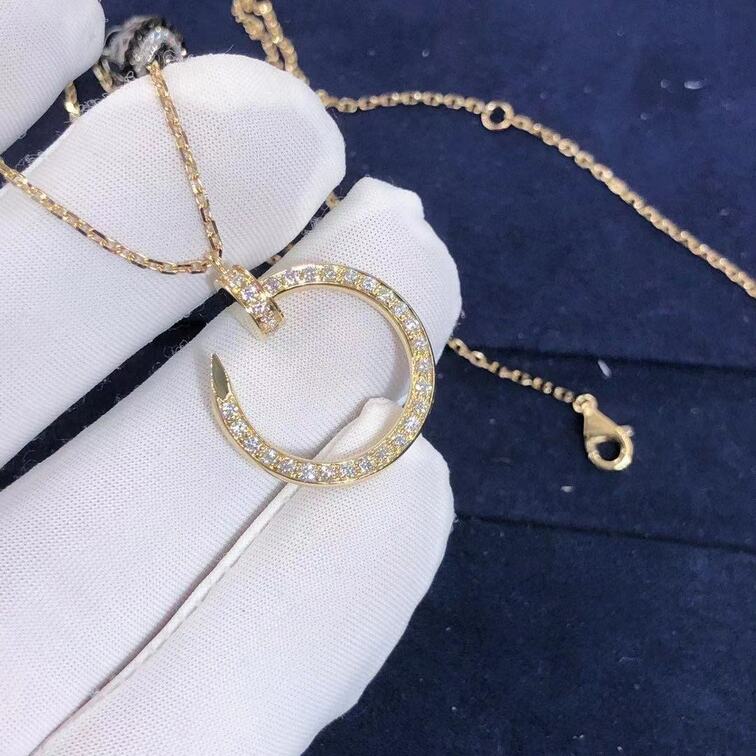 Cartier Juste Un Clou 18k Yellow Gold And Pave Diamond Nail Necklace