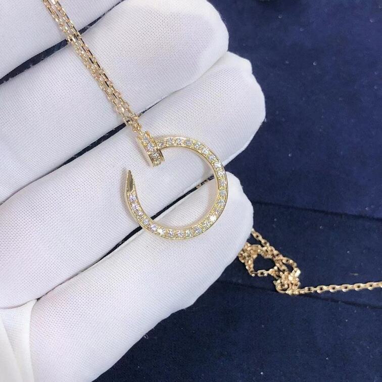 Cartier Juste Un Clou 18k Yellow Gold And Pave Diamond Nail Necklace