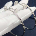 Cartier Juste Un Clou Diamond 18k White Gold Hoop Earrings