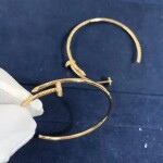 Cartier Juste Un Clou Diamond 18k Yellow Gold Hoop Earrings