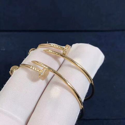 Cartier Juste Un Clou Diamond 18k Yellow Gold Hoop Earrings