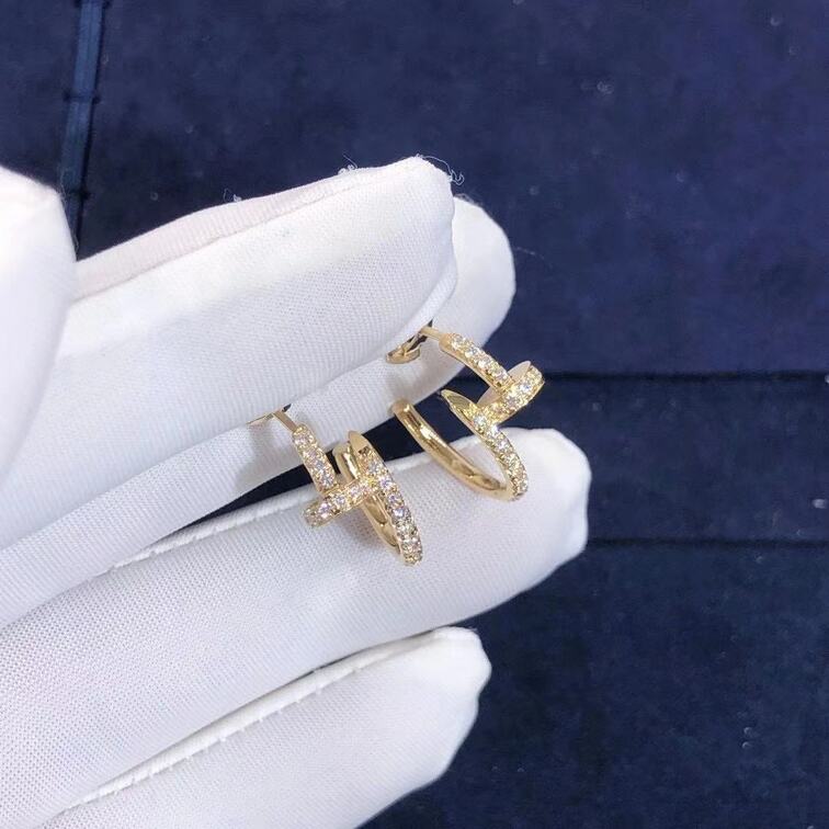 Cartier Juste Un Clou Earrings 18k Yellow Gold With 36 Diamonds