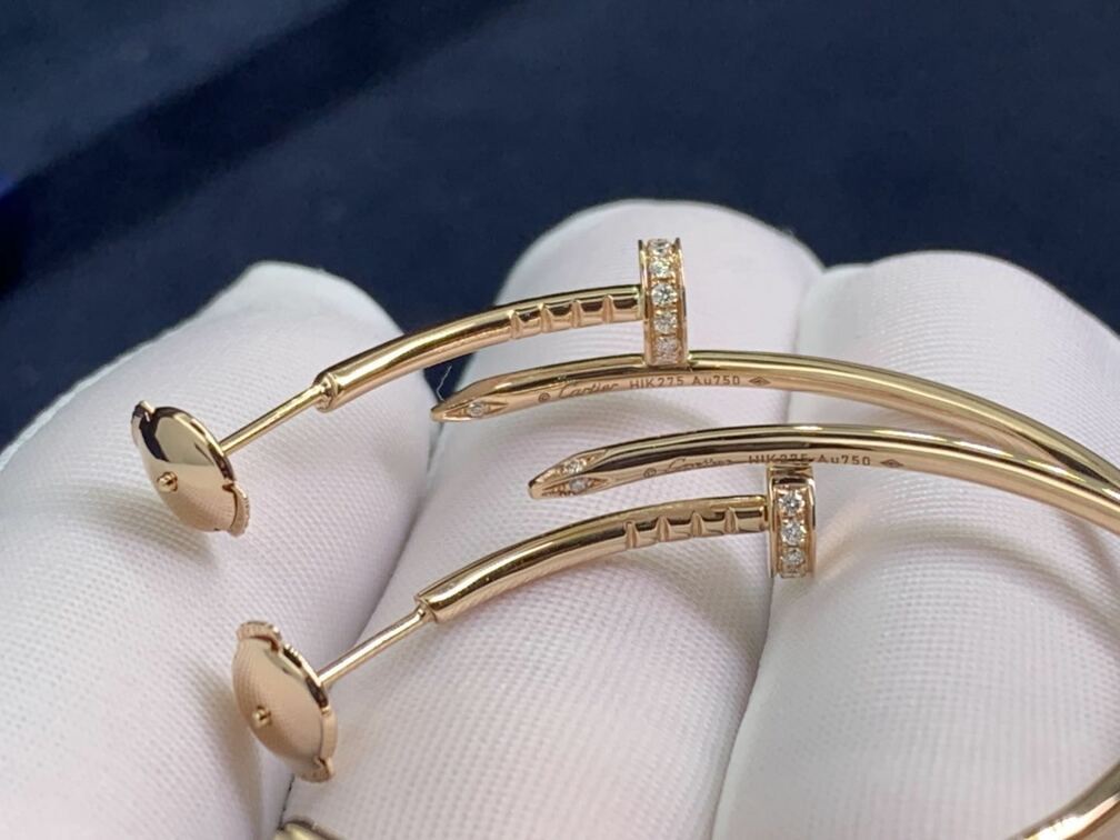 Cartier Juste Un Clou Earrings In 18k Pink Gold Diamonds