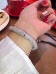 Cartier Juste Un Clou Fully Diamond Paved Bracelet Extra Large Model In 18k White Gold