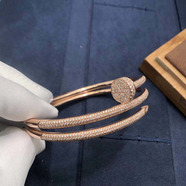 Cartier Juste Un Clou Nail Bracelet 2 Rows Paved Diamonds