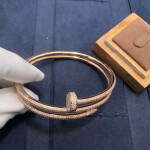 Cartier Juste Un Clou Nail Bracelet 2 Rows Paved Diamonds