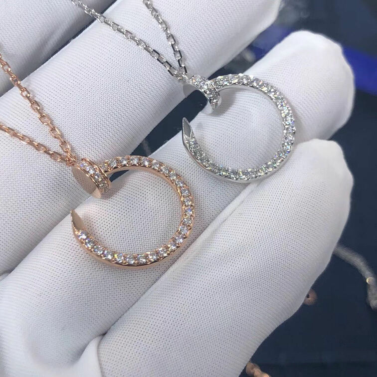 Cartier Juste Un Clou Necklace 18k Pink Gold Set With Diamonds