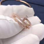 Cartier Juste Un Clou Triple Wrap Nail Ring Rose Gold Pave Diamond