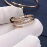 Cartier Juste Un Clou Triple Wrap Nail Ring Rose Gold Pave Diamond