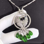 Cartier Les Oiseaux Liberes Necklace 18k White Gold Paved Diamonds
