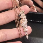 Cartier Les Oiseaux Liberes Parrot Necklace 18k Pink Gold With Pave Diamonds
