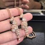 Cartier Les Oiseaux Liberes Parrot Necklace 18k Pink Gold With Pave Diamonds