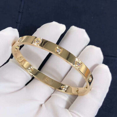 Cartier Love 10 Diamond 18k Yellow Gold Bracelet