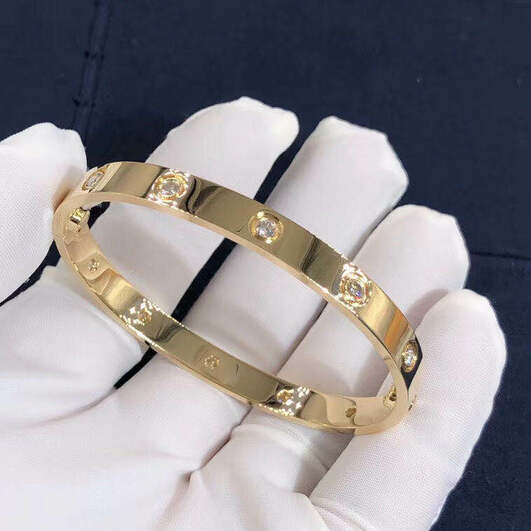 Cartier Love 10 Diamond 18k Yellow Gold Bracelet