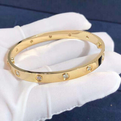 Cartier Love 10 Diamond 18k Yellow Gold Bracelet