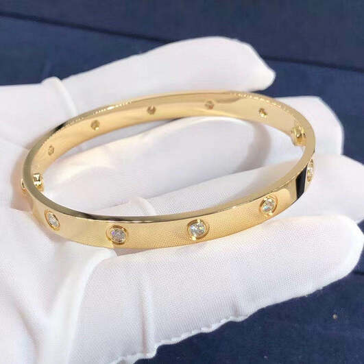 Cartier Love 10 Diamond 18k Yellow Gold Bracelet
