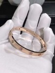 Cartier Love Bracelet 18k Pink Gold Set 10 Gemstones