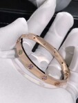 Cartier Love Bracelet 18k Pink Gold Set 10 Gemstones