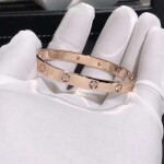 Cartier Love Bracelet 18k Pink Gold With 10 Diamonds
