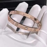 Cartier Love Bracelet 18k Pink Gold With 10 Diamonds