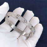 Cartier Love Bracelet 18k White Gold Diamond Paved