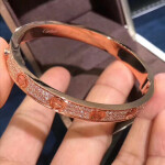 Cartier Love Bracelet 204 Diamond Paved 18k Rose Gold